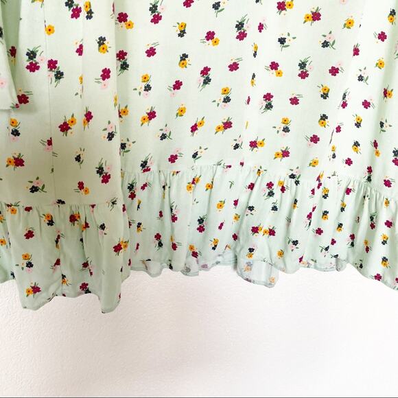 ASOS Fluted Long Sleeve Ruffle Hem Mini Dress Size 14 - Picture 7 of 16